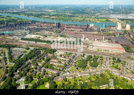 Arbeitnehmer-Wohnsiedlung, Verkokung Pflanzen- und Steel Mill HKM, Hüttenheim auf dem Rhein, Duisburg, Ruhrgebiet Stockfoto