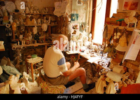 Alabaster Workshop Volterra Toskana Italien Stockfoto