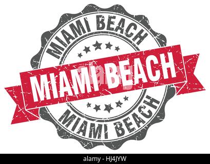 Miami Beach Runde Band Dichtung Stock Vektor