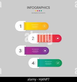 4 Optionen Infografiken Geschäft Bericht Vorlage Layout Design Element Vektor-Illustration ist einsetzbar für Workflow, Layout, Anzahl Stock Vektor