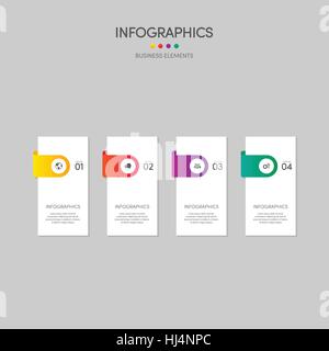 4 Optionen Infografiken Geschäft Bericht Vorlage Layout Design Element Vektor-Illustration ist einsetzbar für Workflow, Layout, Anzahl Stock Vektor