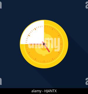 Zeit ist Geld Geschäft Konzept flache Design-Ikone, Vektor-illustration Stock Vektor