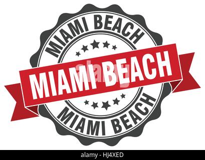 Miami Beach Runde Band Dichtung Stock Vektor