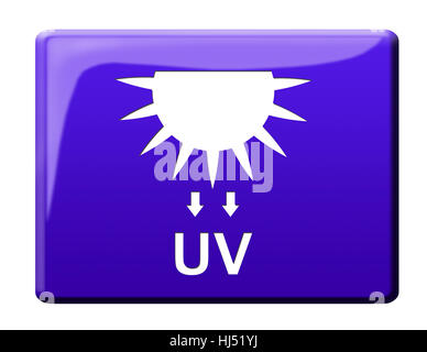 Schaltfläche "UV-Strahlung" Stockfoto