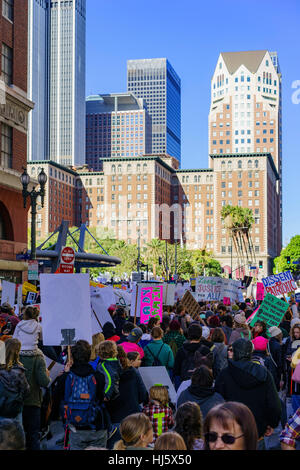 Los Angeles, Kalifornien, USA. 21. Januar 2017. Besondere Frauen März Veranstaltung und Demonstranten am 21. Januar 2017 in Los Angeles, Kalifornien-Credit: Chon Kit Leong/Alamy Live News Stockfoto