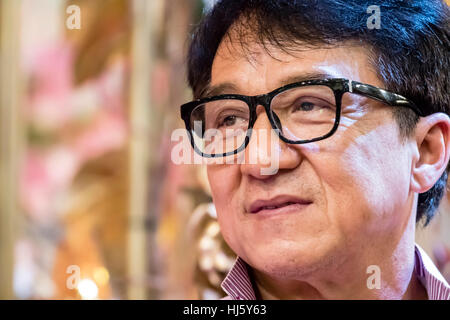 Kuala Lumpur, Malaysia. 21. Januar 2017. Hongkong-Superstar Jackie Chan in Kuala Lumpur. Jackie Chan auf seiner Promotion-Tour für seinen neuen Film Kung Fu-Yoga, das chinesische Neujahr 2017 zu öffnen. © Danny Chan/Alamy Live-Nachrichten. Stockfoto