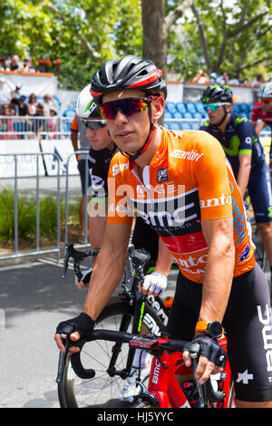 Adelaide, South Australia, Australien. 22. Januar 2017. Richie Porte, BMC Racing Team zu Beginn der Etappe 6 der Tour Down Under, Australien am 22. Januar 2017 Credit: Gary Francis/ZUMA Draht/Alamy Live News Stockfoto