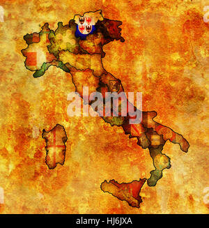 isoliert, Farbe, Südtirol, Europa, Illustration, Flagge, Verwaltung, Stockfoto