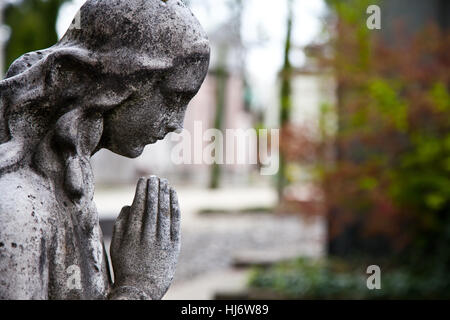 Religion, religiöser, Denkmal, Kunst, Kultur, Tod, Stein, Statue, Himmel, Stockfoto