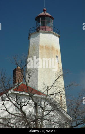Leuchtturm Sandy Hook New Jersey Stockfoto