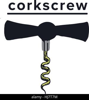 Korkenzieher. Vintage gravierte Vektor-Illustration. Stock Vektor
