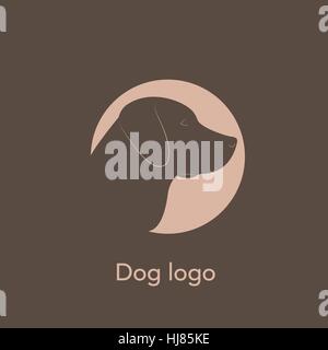 Veterinär-Logo. Hund Labrador. Vorlage zum Beispiel eine Firma Logo-Hilfe, die Tiere streicheln. stilvolles Design Grafik. Stock Vektor