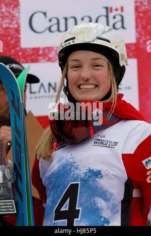 Justine Dufour-Lapointe gewinnt die FIS Freestyle Weltcup Damen Buckelpiste Event im Val Saint-Come, Quebec. 21. Januar 2017 Stockfoto