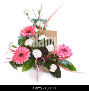 Helle blumeblumenstrauß isoliert auf weißem Hintergrund Stockfoto