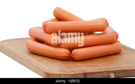 Fleisch-Delikatessen auf dem Brett auf dem weißen isoliert Stockfoto