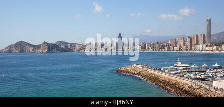 Scape Stadtpanorama. Benidorm, Spanien Stockfoto