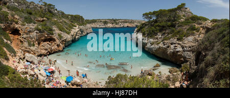 Panoramablick auf Calo des Moro Strand Stockfoto