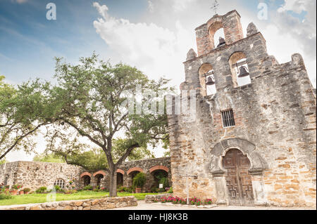 Mission San Francisco De La Espada, San Antonio, Texas, USA Stockfoto