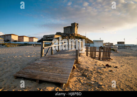 Burg von Santa Catalina, Los Lances Strand, Tarifa, Cádiz, Andalusien, Spanien Stockfoto