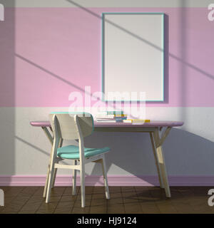 Arbeitsbereich Mock-up. Licht durch das Fenster. Stockfoto