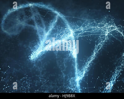 Desoxyribonukleinsäure (DNA), Molekül, das die genetischen Anweisungen von Entwicklung, Funktionsweise und Reproduktion aller lebenden Organismen trägt ein Stockfoto