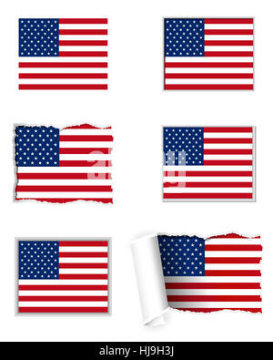 Flags gesetzt usa Stockfoto