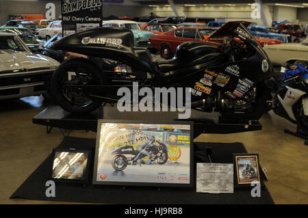 20ti Suzuki Hayabusa Pro Street Drag Bike aus Willford Racing mit einer Höchstgeschwindigkeit von 212 km/h Stockfoto