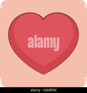 Cartoon geschichteten Vektor-Illustration - hell farbige Herz. Comic-Stil mit Kontur. Grafisches Element für Ihre Aufkleber, Karten, Poster, Embleme, Web-Design und Stoff. Stock Vektor