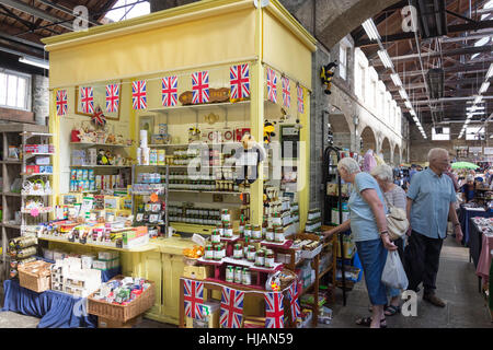 Garküche in Tavistock Pannier Markt, Tavistock, Devon, England, Vereinigtes Königreich Stockfoto