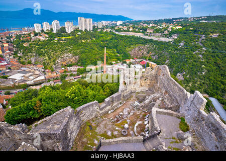 Stadt Rijeka Ansicht von Trsat alte Ruinen der Stadt, Kvarner Bucht Kroatien Stockfoto