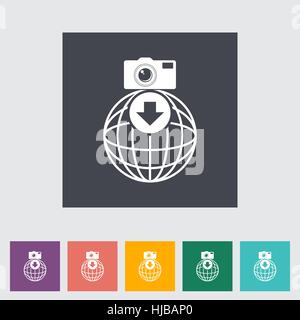 Download einzelne flache Fotosymbol. Vektor-Illustration. Stock Vektor