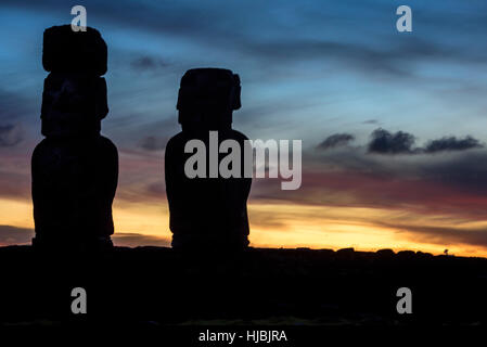 Statuen (Moai) auf der Osterinsel, Chile Stockfoto