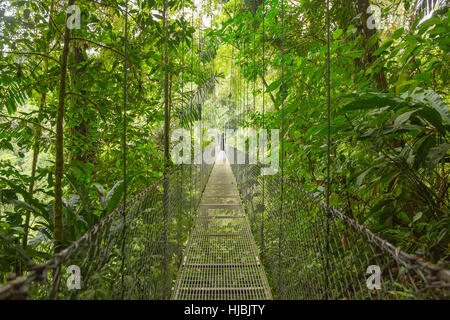 Hängebrücke bei natürlichen Regenwald Park in Costa Rica Stockfoto