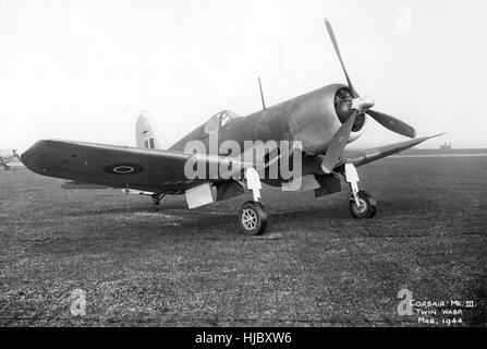 VOUGHT F4U CORSAIR Mk III im März 1944. Air Ministry Foto. Stockfoto