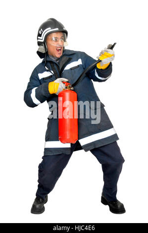 Gefahr, Uniform, Feuer, Feuerwehr, Rettung, Held, Hilfe, Hilfe, Unterstützung, Hilfe, Stockfoto