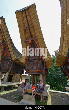 Tana Toraja, Sulawesi, Indonesien: Tongkonan traditionelle Häuser am 15. August 2016 in Tana Toraja, Sulawesi, Indonesien Stockfoto