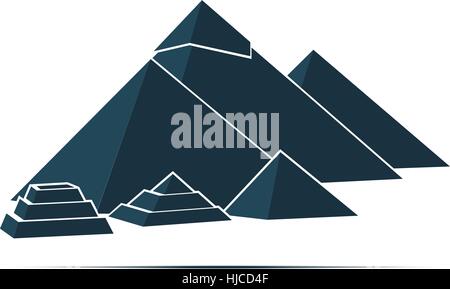 Konische Form fünf ägyptischen Pyramiden. Vektor-Illustration. Stock Vektor