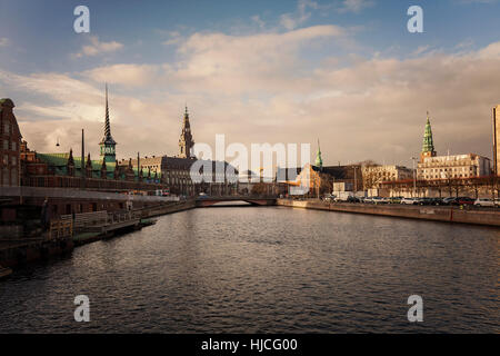 Historische Gebäude Teil des Copenhagen Skyline der Stadt. Stockfoto