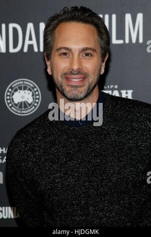 Park City, Utah, USA. 24. Januar 2017. Thomas Sadoski im Ankunftsbereich für THE LAST WORD Premiere beim Sundance Film Festival 2017, Eccles Theatre, Park City, UT 24. Januar 2017. Bildnachweis: James Atoa/Everett Collection/Alamy Live-Nachrichten Stockfoto