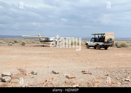 Landebahn für Touristen in Namibia, Fish River Canyon Lodge Stockfoto