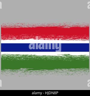 Flagge von Gambia Stock Vektor