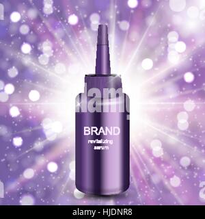 Revitalisierendes Serum für Haare Flasche Vorlage für anzeigen oder Zeitschrift Stock Vektor