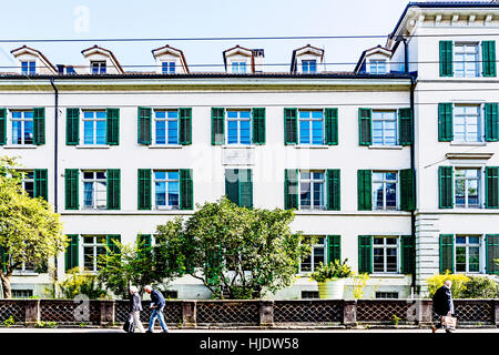 Letztes Haus von Johanna Spyri, Autor von Heidi; Zürich, Zeltweg; Letzte Wohnung Johanna Spyri (Autorin von Heidi), Zürich Zeltweg Stockfoto