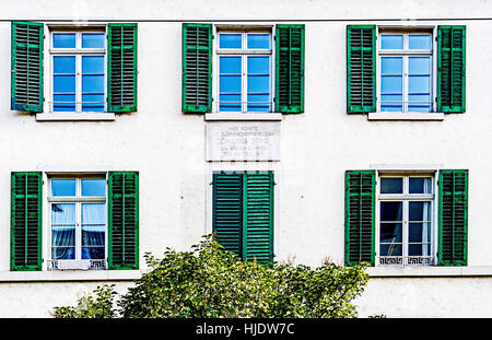 Letztes Haus von Johanna Spyri, Autor von Heidi; Zürich, Zeltweg; Letzte Wohnung Johanna Spyri (Autorin von Heidi), Zürich Zeltweg Stockfoto