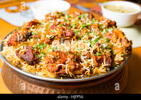 Nahaufnahme von Hyderabadi biryani Stockfoto