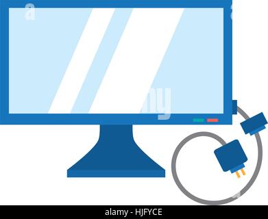 Bildschirm Computer Display Ausstattung Kabel Vektor Illustration Eps 10 Stock Vektor