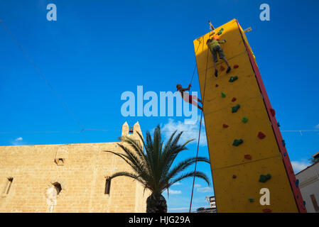 Kinder-Wettbewerb, Climbing Festival, San Vito Lo Capo, Sizilien, Italien Stockfoto