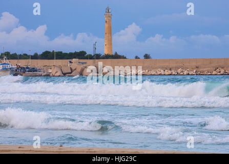 Leuchtturm, San Vito Lo Capo, Sizilien, Italien Stockfoto