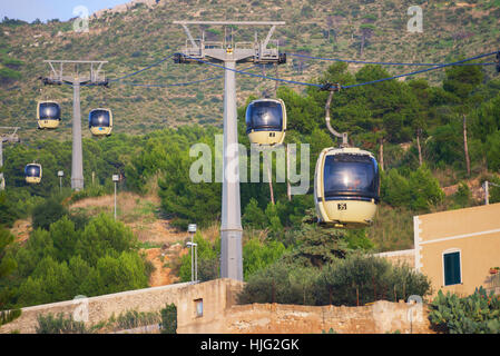 Seilbahn Trapani-Erice, Trapani, Sizilien, Italien Stockfoto