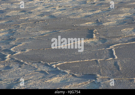 Salzkristall-Struktur auf den salt Flats in Dallol, Äthiopien in der Wüste Danakil-Senke, Afar-Region. Stockfoto